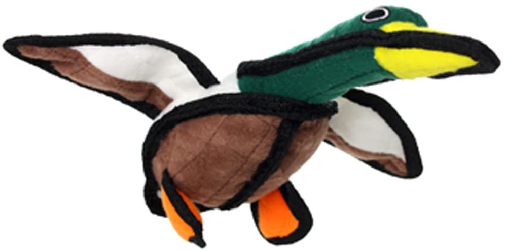 TUFFY - World's Tuffest Soft Dog Toy - Barnyard Duck - Squeakers - Multiple Layers. Made Durable, Strong & Tough. Interactive Play (Tug, Toss & Fetch). Machine Washable & Floats.