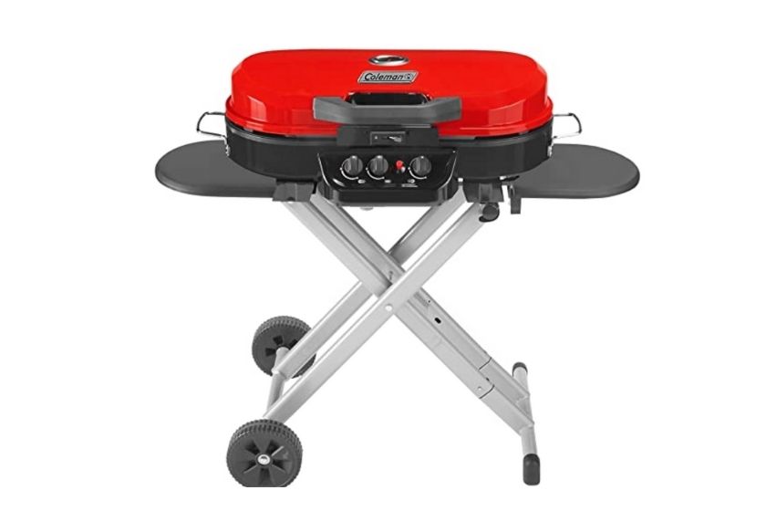 best camping grills: red coleman gas grill