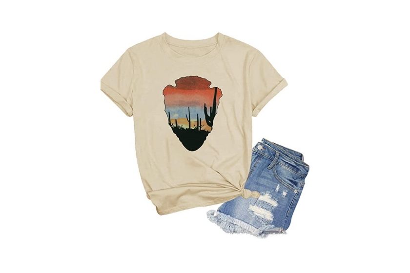 camping shirts (silhouette of a desert) 