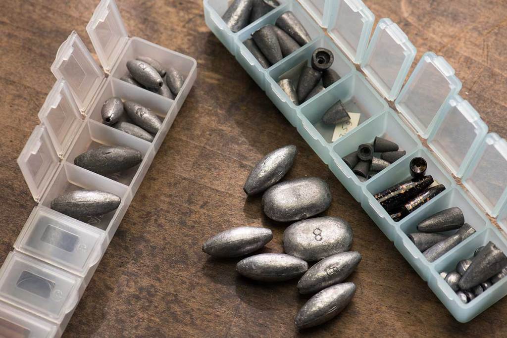 Fishing Sinkers In Plastic Containers