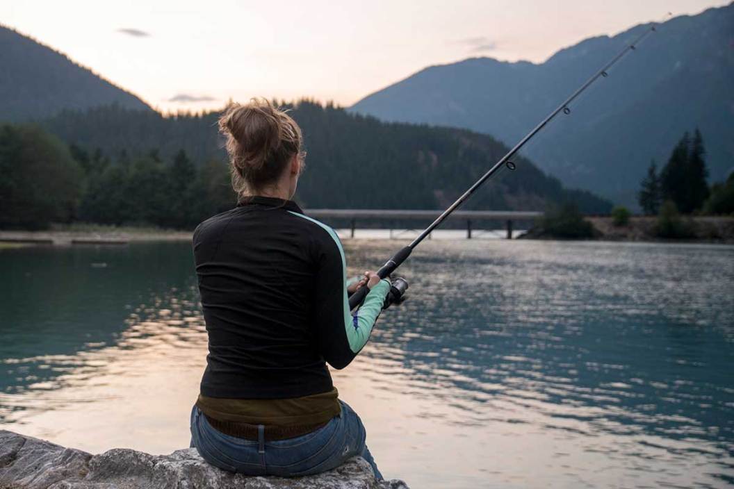 Woman Fishing in Washington