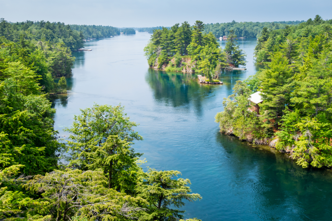 A section of the St. Lawrence River in New York.