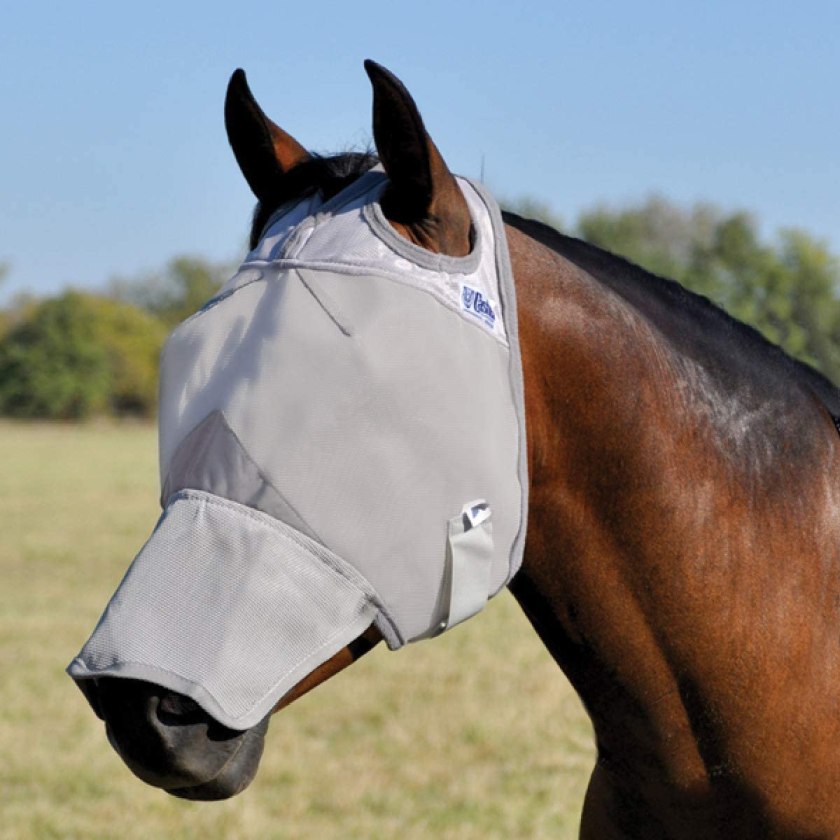 Cashel Quiet Ride Fly Mask For Horses – Covers Nose & Ears, Arab & Quarter Horse Sizes