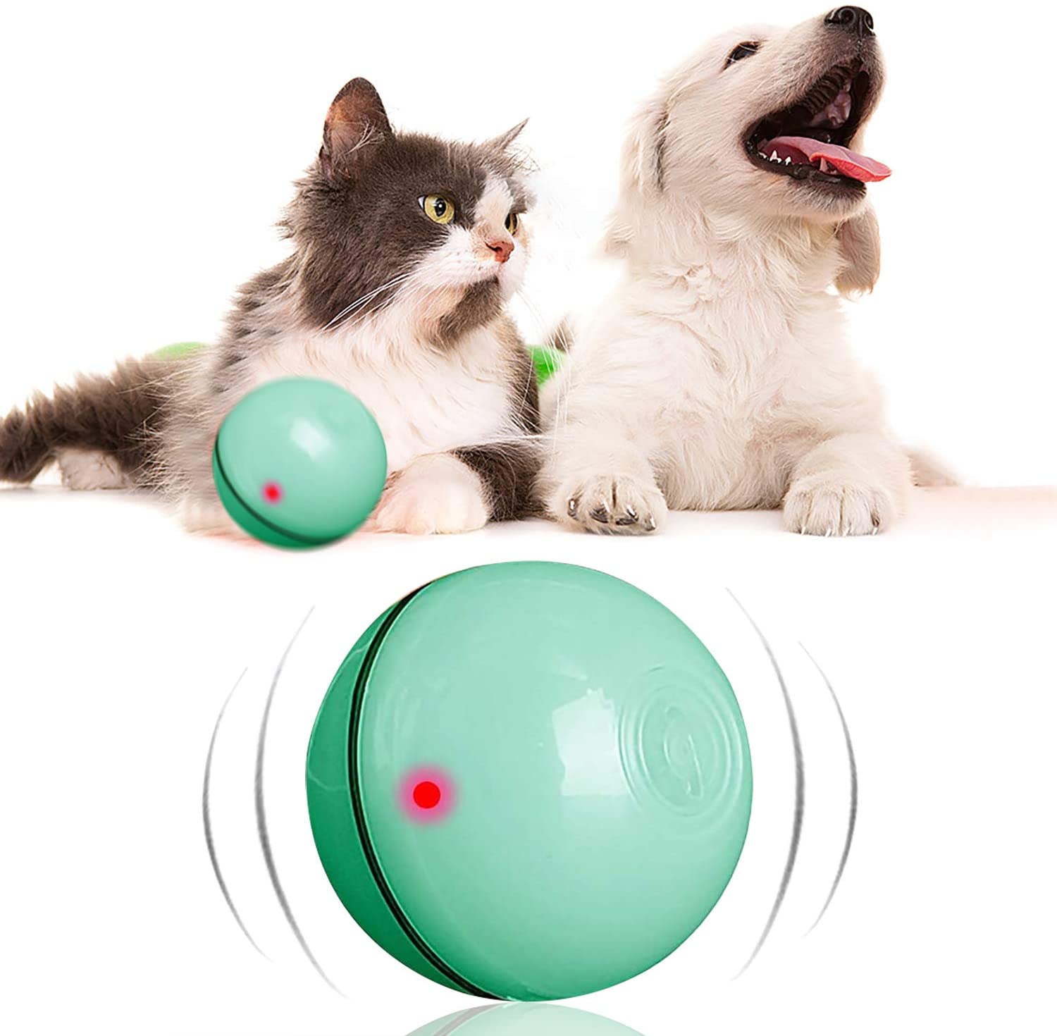 Self-rolling cat toy ball