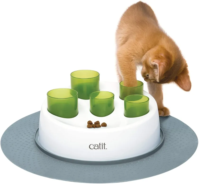 Interactive cat slow feeder