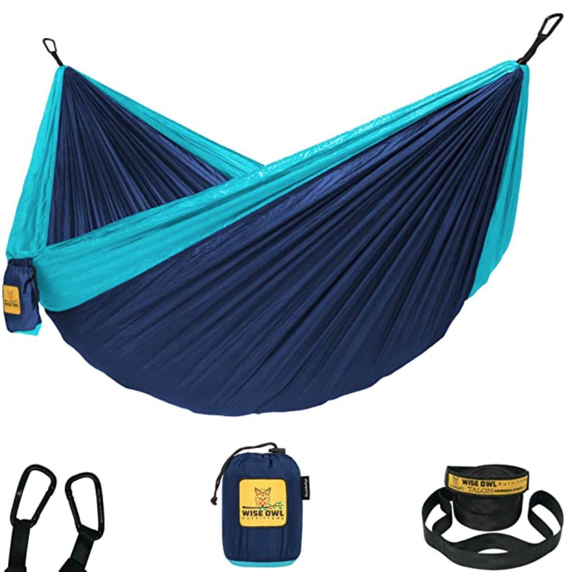 Wise Owl Outfitters Camping Hammocks - Portable Hammock for Outdoor, Indoor, Single & Double Use w/ Tree Straps - Backpacking Gear, Travel, and Camping Accessories