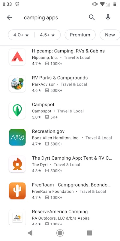 camping app