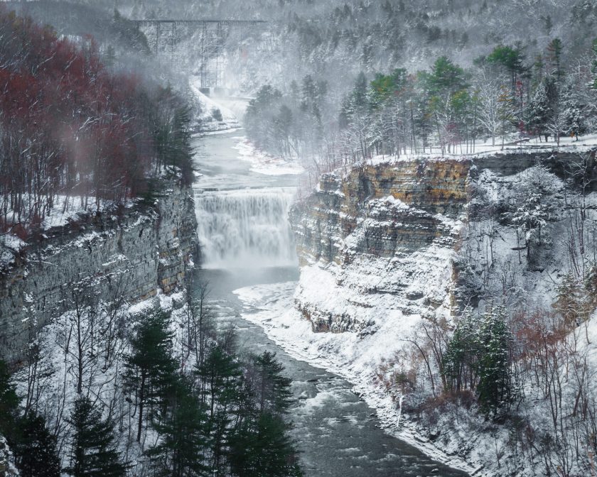 The middle falls along the Genesee River inside the Letchworth State Park. 