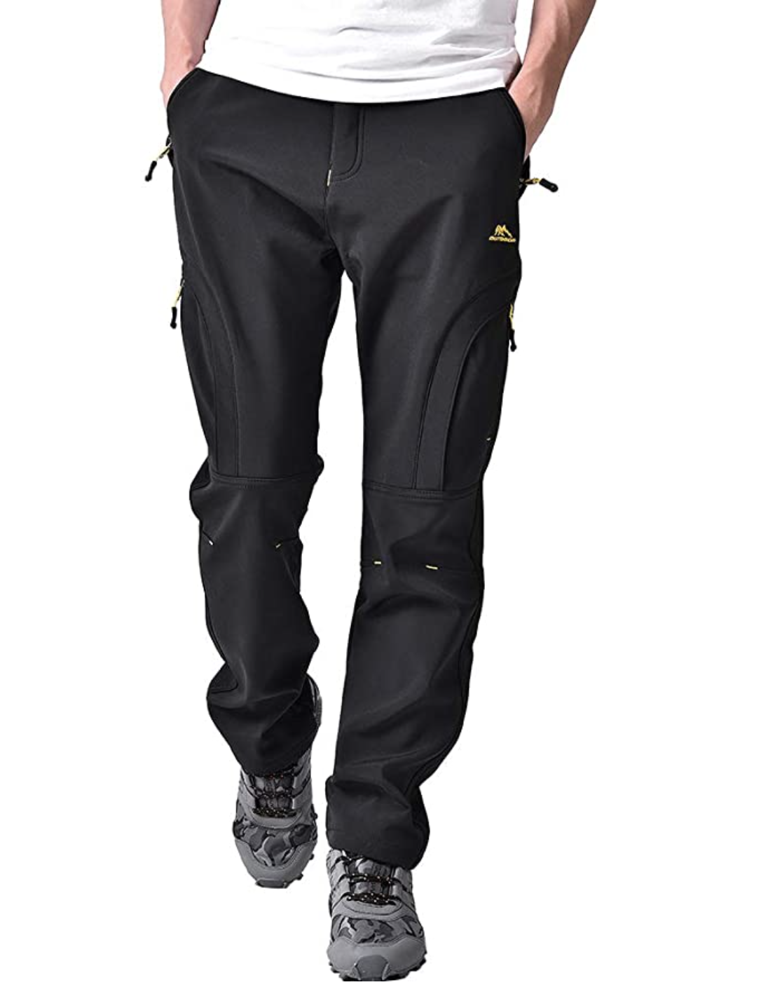 black winter pants for men with pockets