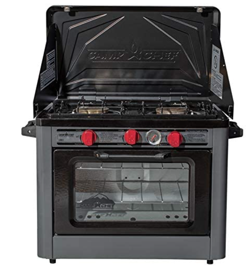 Camp Chef Deluxe Outdoor Camp Oven - Stainless Steel, Insulated Oven Box, Matchless Ignition - Charcoal Gray (COVEND)