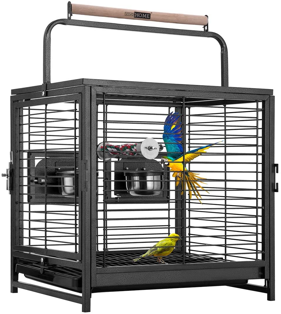 Wrought Iron Bird Travel Carrier Cage