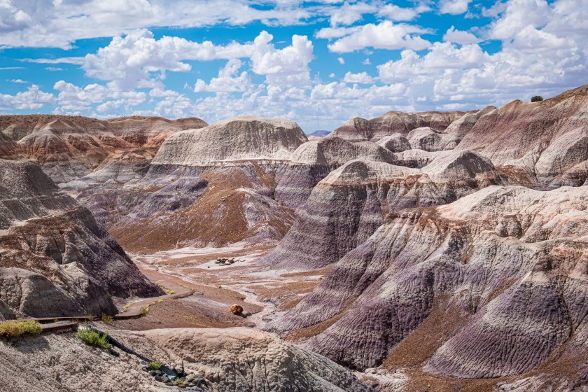 Beautiful, colorful hues form the canyons along the Blue Mesa Trail - Petrified Forest National Park