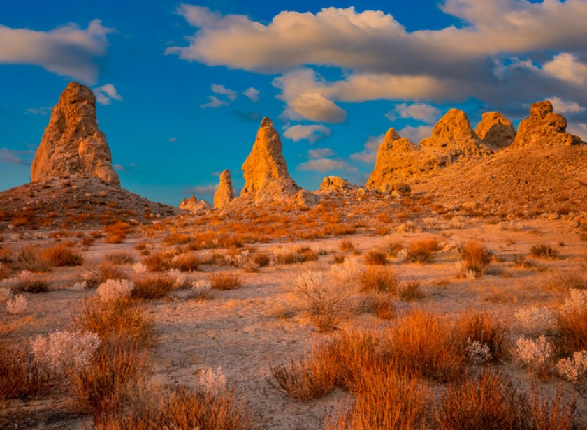 The eerie and unique landscape of the Trona Pinnacles located in the upper Mojave Desert in Southern California