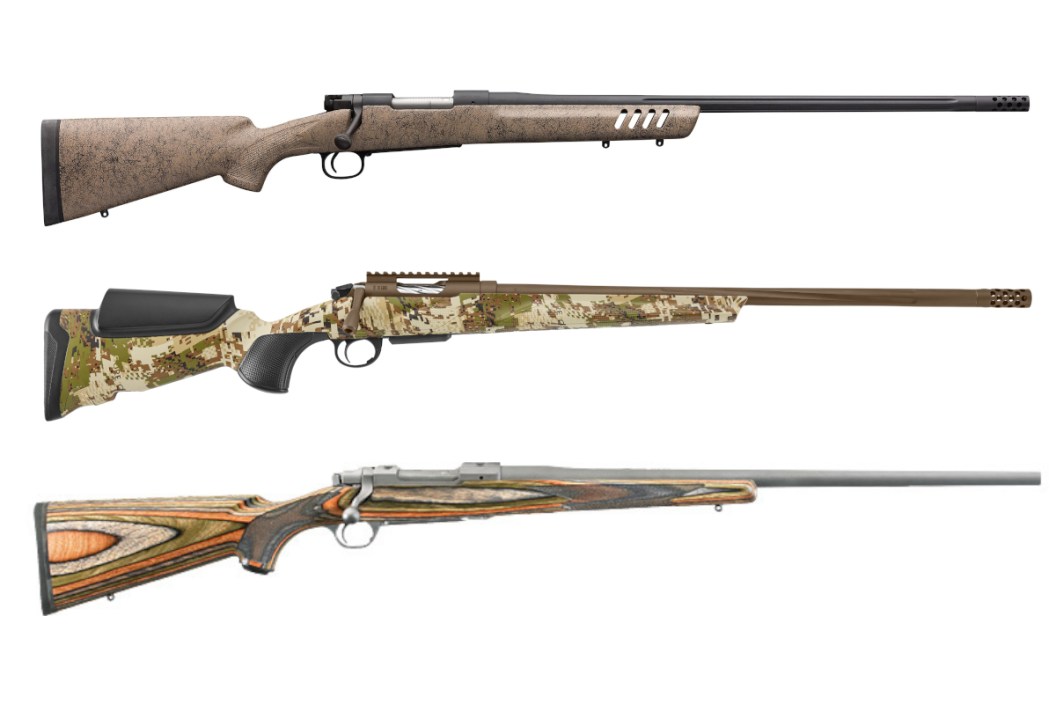 Three rifles chambered in 22-250 Remington