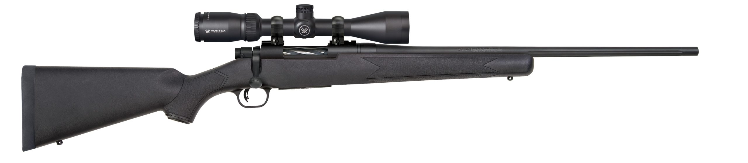A Mossberg rifle chambered for 22-250 Remington