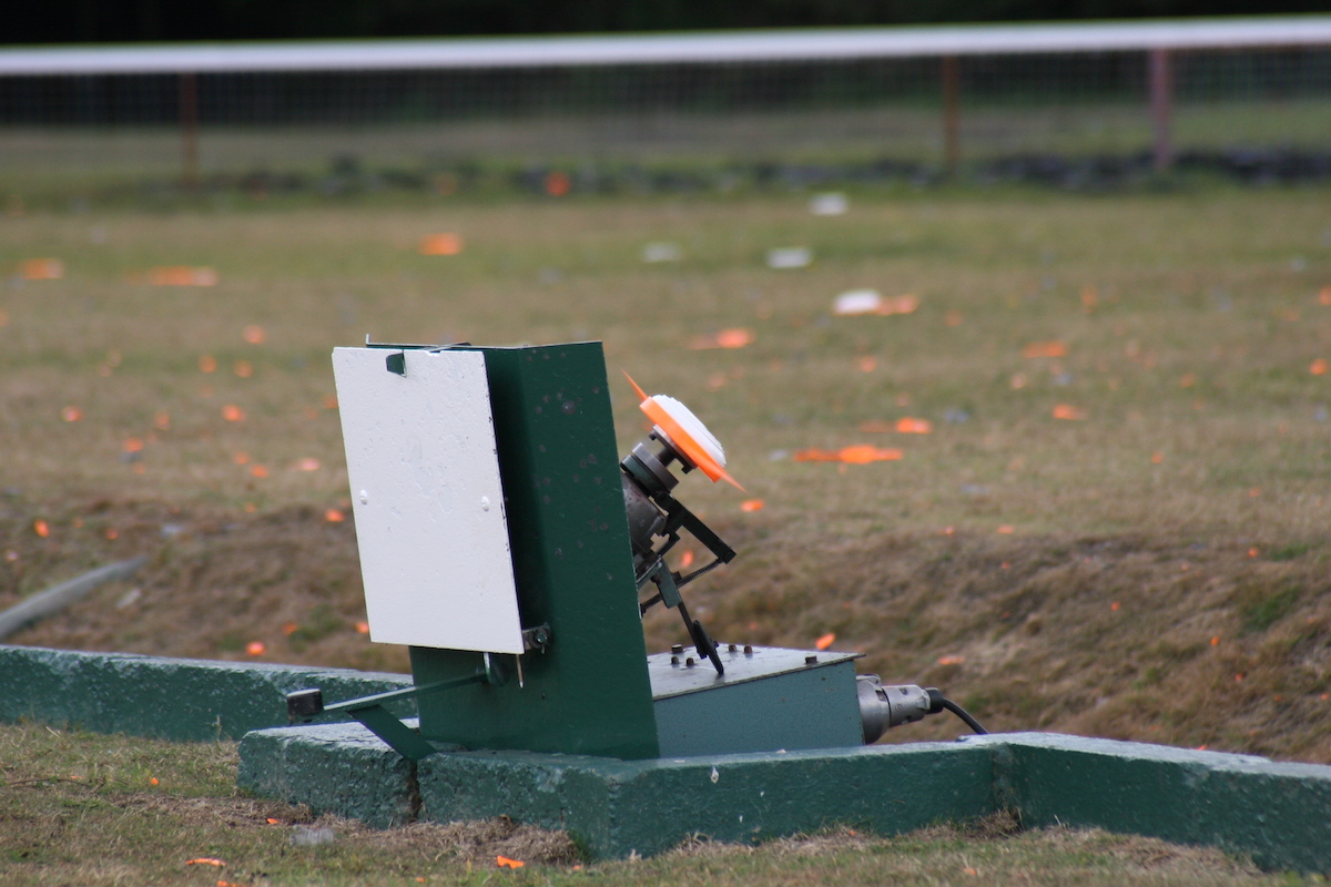 A Helice target at the British Helice / ZZ grand prix 2010, held at the West Kent Shooting School. free use. Please credt: Fieldsports Channel