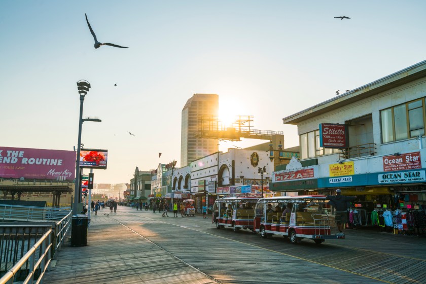 Atlantic city,new jersey,usa. 09-04-17: Atlantic City Boardwalk at sunset