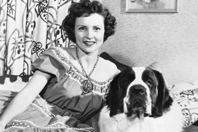 Betty white and her St. Bernard