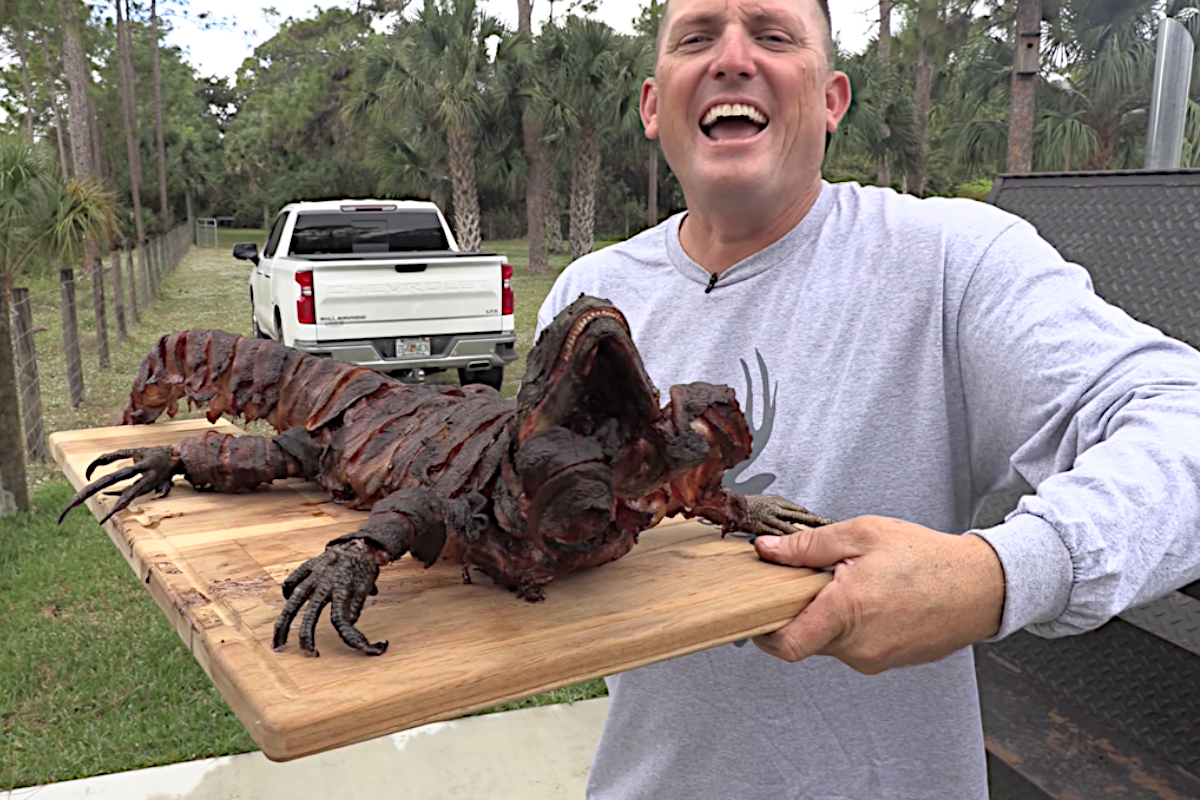 Iguana Cooked With Bacon
