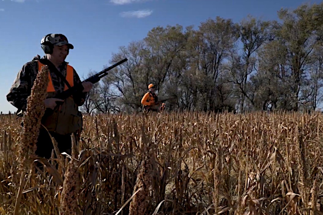 Two Pheasant Hunters in a field in South Dakota