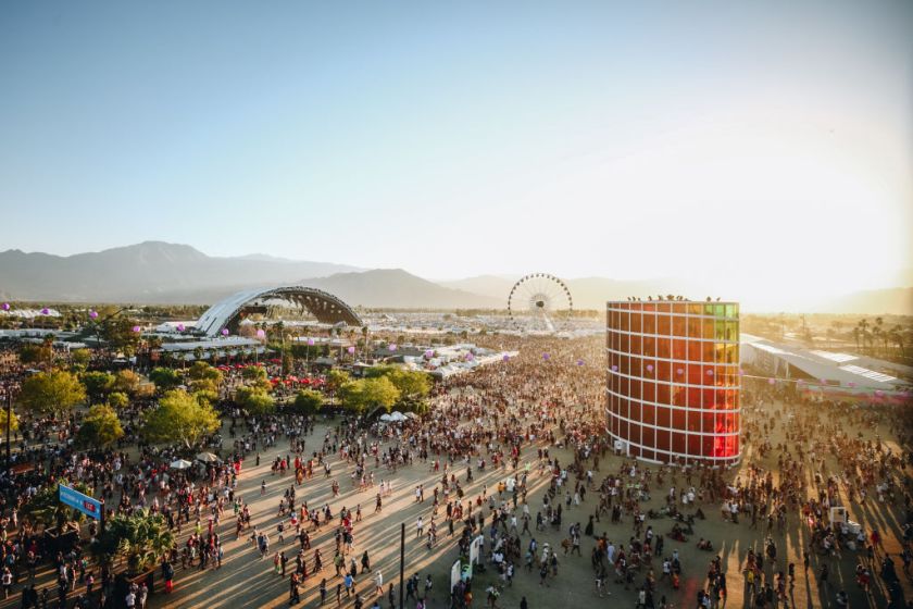 INDIO, CALIFORNIA - APRIL 21: (EDITORS NOTE: Image has been processed using digital filters.) Festivalgoers are seen during the 2019 Coachella Valley Music And Arts Festival on April 21, 2019 in Indio, California