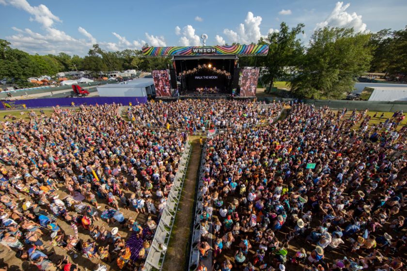 MANCHESTER, TENNESSEE - JUNE 16: A general view of the atmosphere during Walk the Moon's performance at the Bonnaroo Music & Arts Festival on June 16, 2019 in Manchester, Tennessee