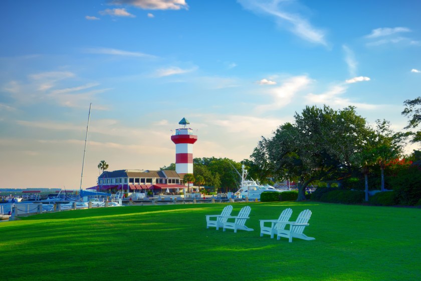 Harbor Town Lighthouse-with chairs-Hilton Head, South Carolina