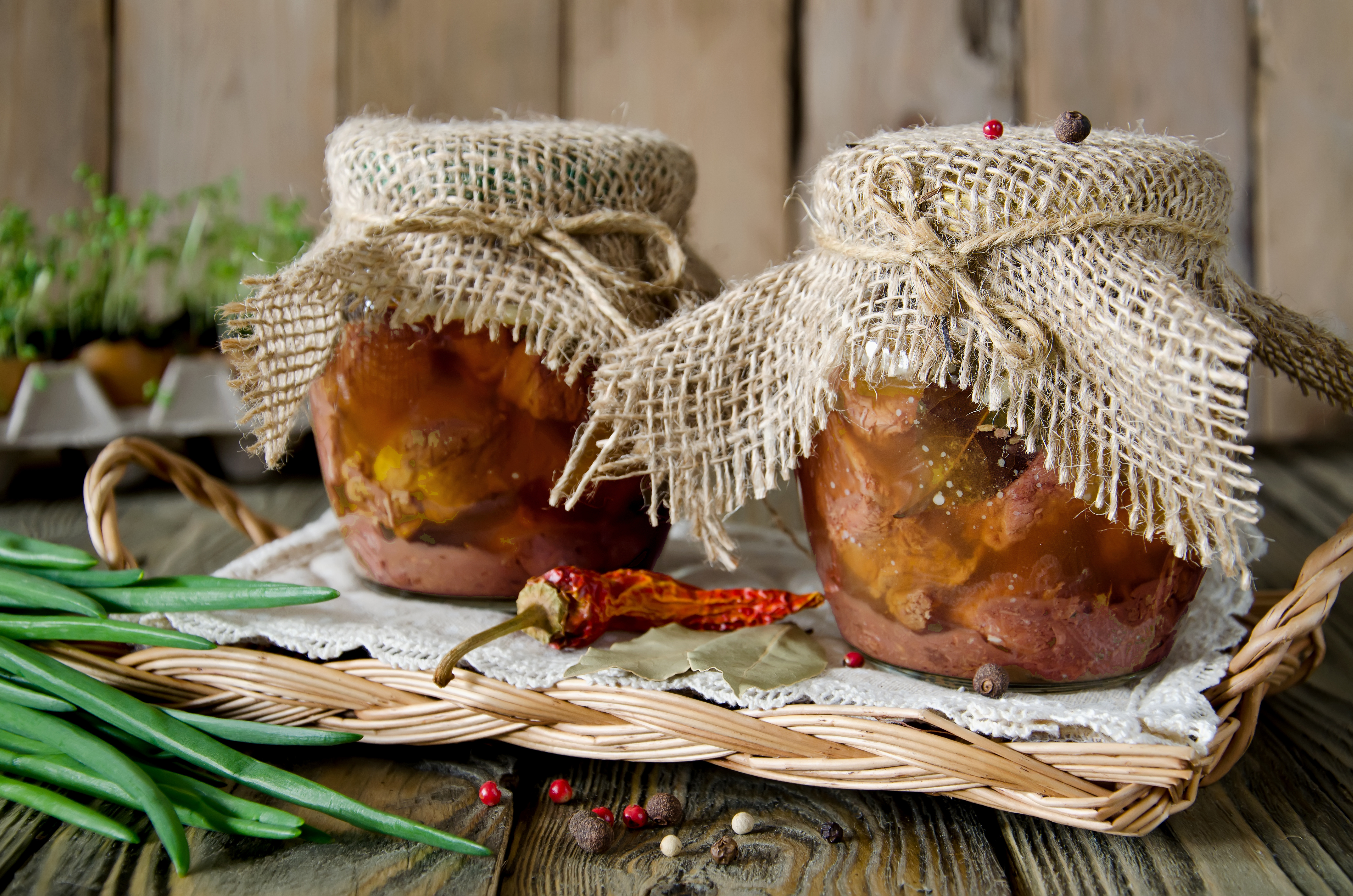 Canned venison in a glass jar