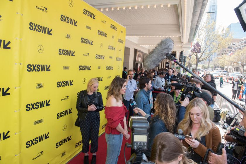 AUSTIN, TX - MARCH 12: Actress Mandy Moore and actor Milo Ventimiglia do interviews on the red carpet during the SXSW Film showing of "This Is Us" on March 12, 2018 in Austin, Texas