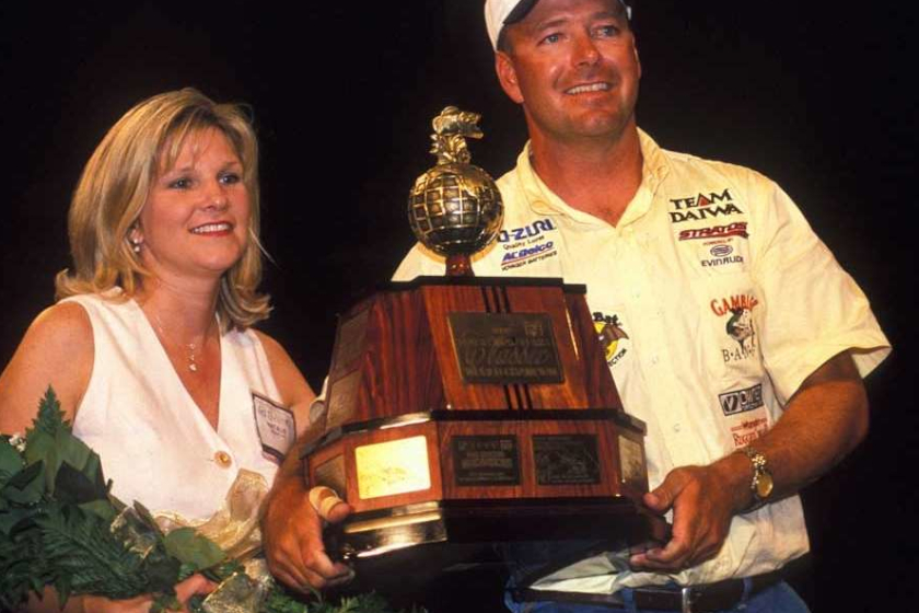 Davy Hite after winning the 1999 Bassmaster Classic tournament.