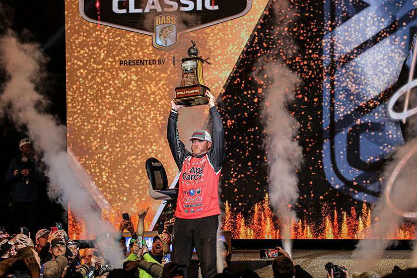 Hank Cherry after winning the Bassmaster Classic in 2020.
