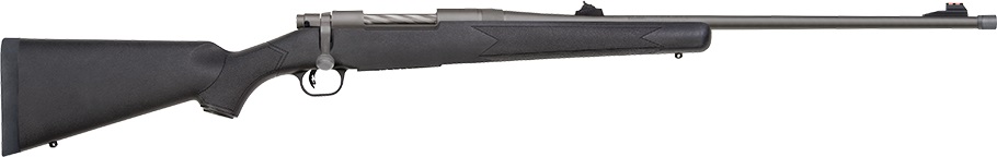 A Mossberg rifle chambered for 338 Winchester Magnum