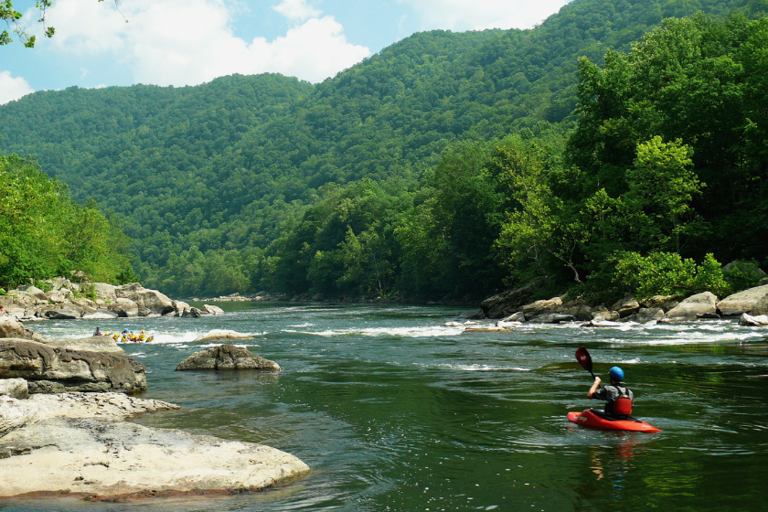 Lower Railroad rapid on the New River, just downstream from the Cunard access point in the New River Gorge.