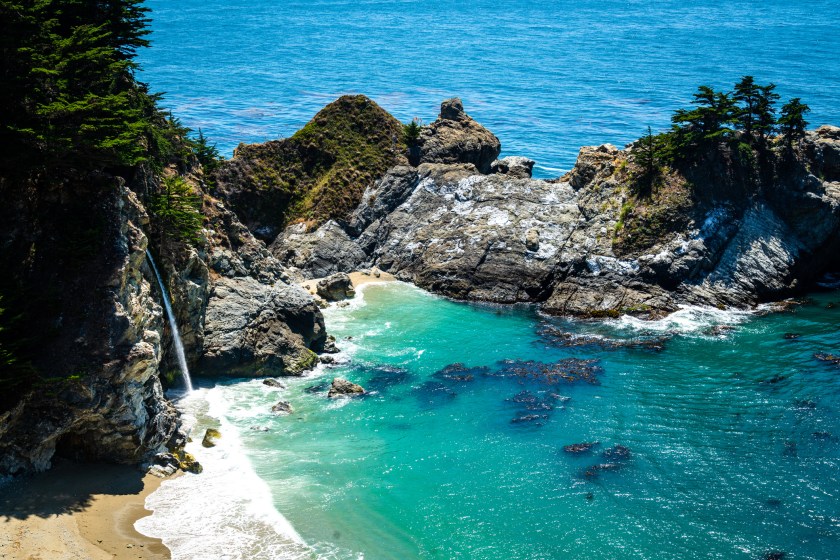 Tropical Coastal Paradise at Julia Pfeiffer State Park Waterfall along the Pacific Coast Highway in Central California in Bur Sir