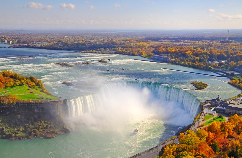 Niagara Falls scenic aerial view in autumn