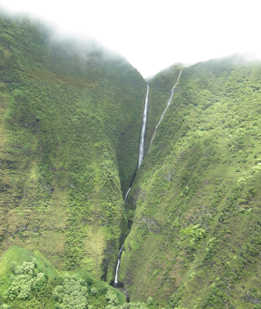 Olo'upena Falls in Molokai, Hawaii