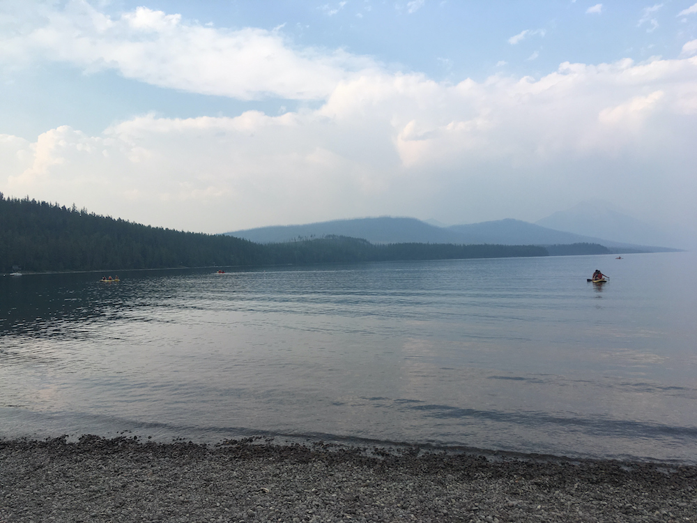 Enjoying the lake beyond horizon