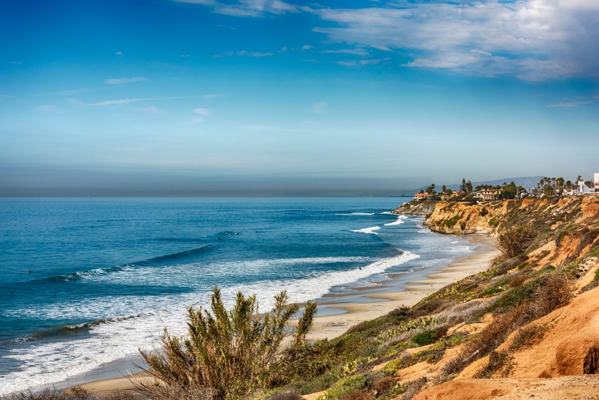 Stretch of beach in the northern portion of coastal San Diego County in the city of Carlsbad