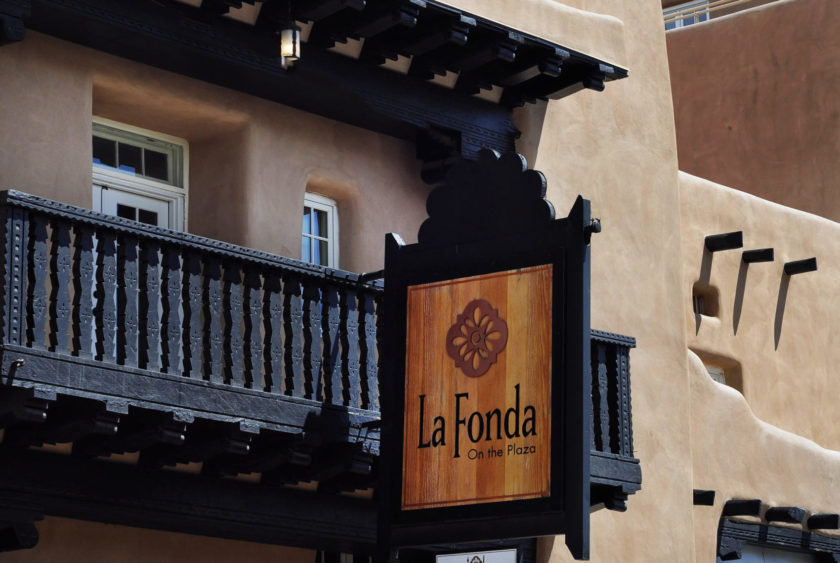 SANTA FE, NM - JULY 27, 2017: The landmark La Fonda on the Plaza hotel in Santa Fe, New Mexico, was built in 1922. The former Harvey House is a member of the Historic Hotels of America. (Photo by Robert Alexander/Getty Images)