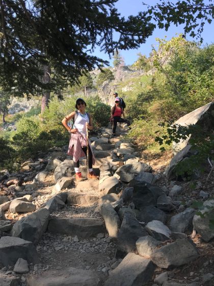 hiking up Mount Tallac