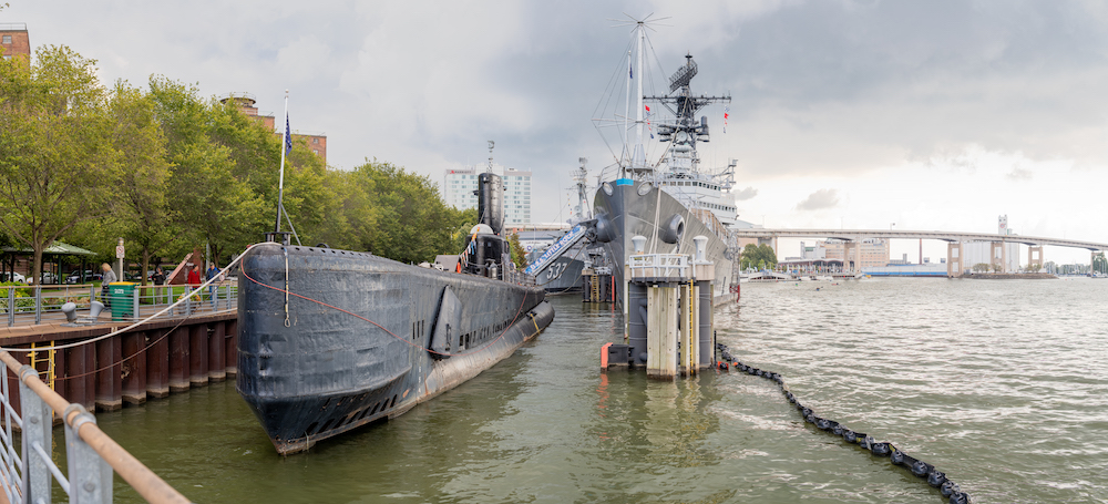 USS Croaker, USS The Sullivans, and USS Little Rock in the Buffalo and Erie County Naval & Military Park.