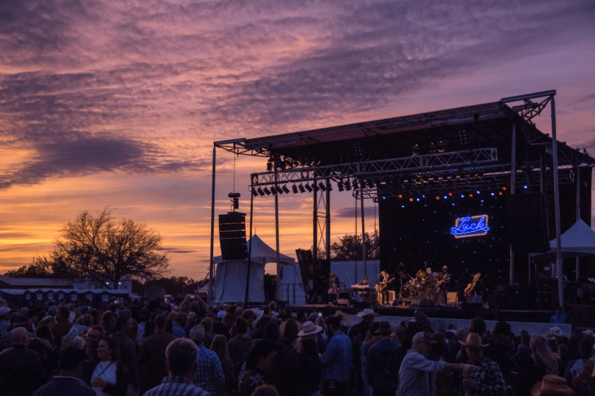 Erika Wennerstrom (2L) of Heartless Bastards performs onstage during "Willie Nelson At Home Live From Luck, TX" at Luck Ranch on March 20, 2022 in Spicewood, Texas.