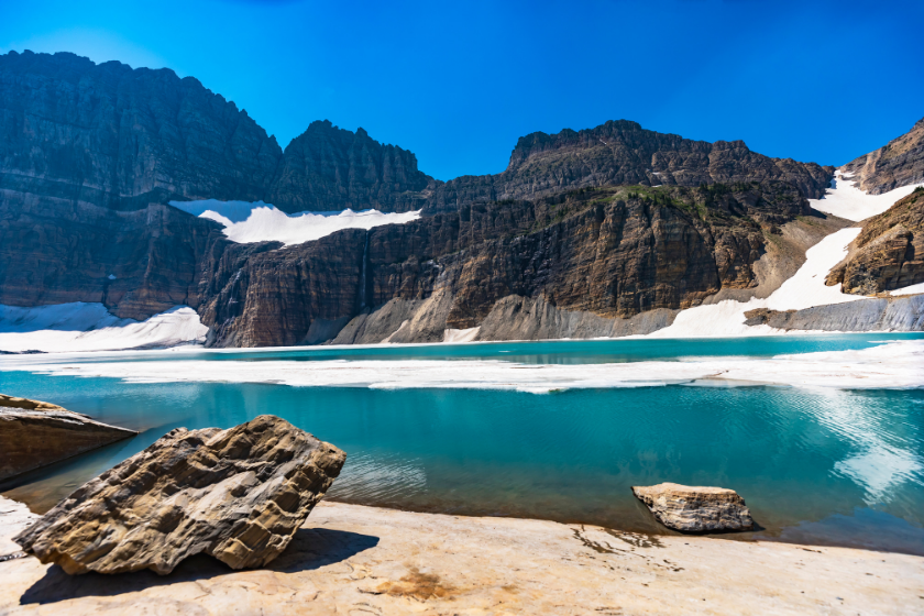 One of the few glaciers left at Glacier National Park in Montana