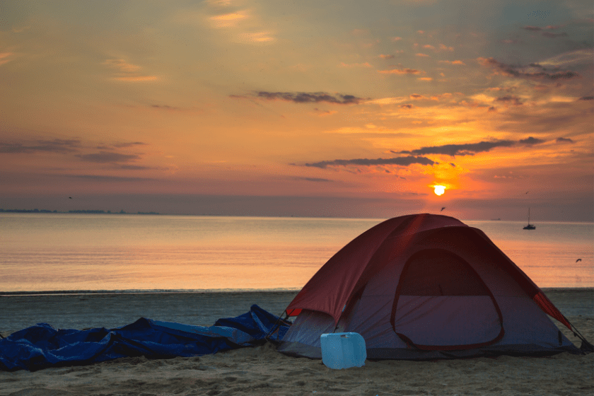 how to camp on beach