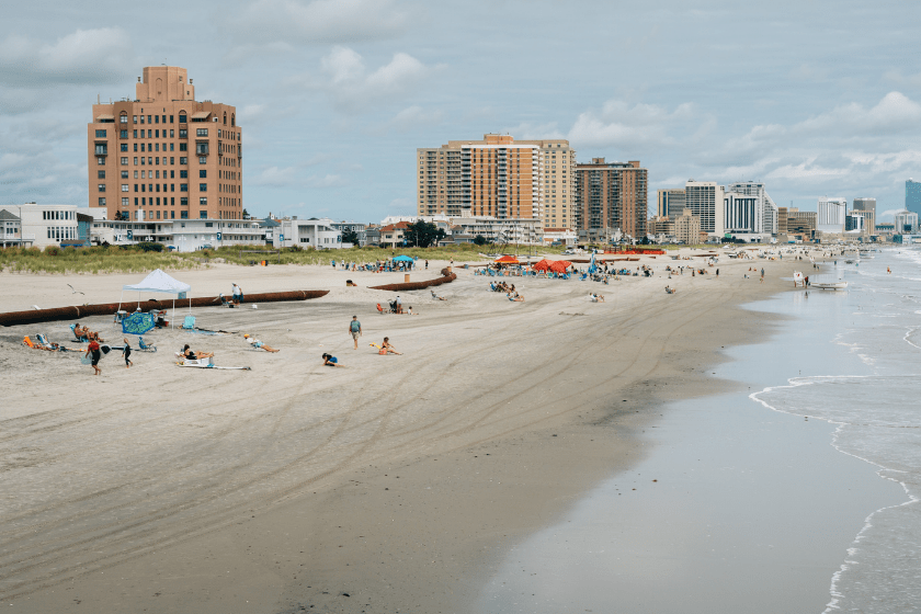 View of the beach on a summer day in Ventnor City, New Jersey