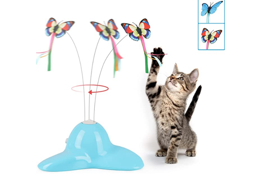 cat butterflies interactive toy