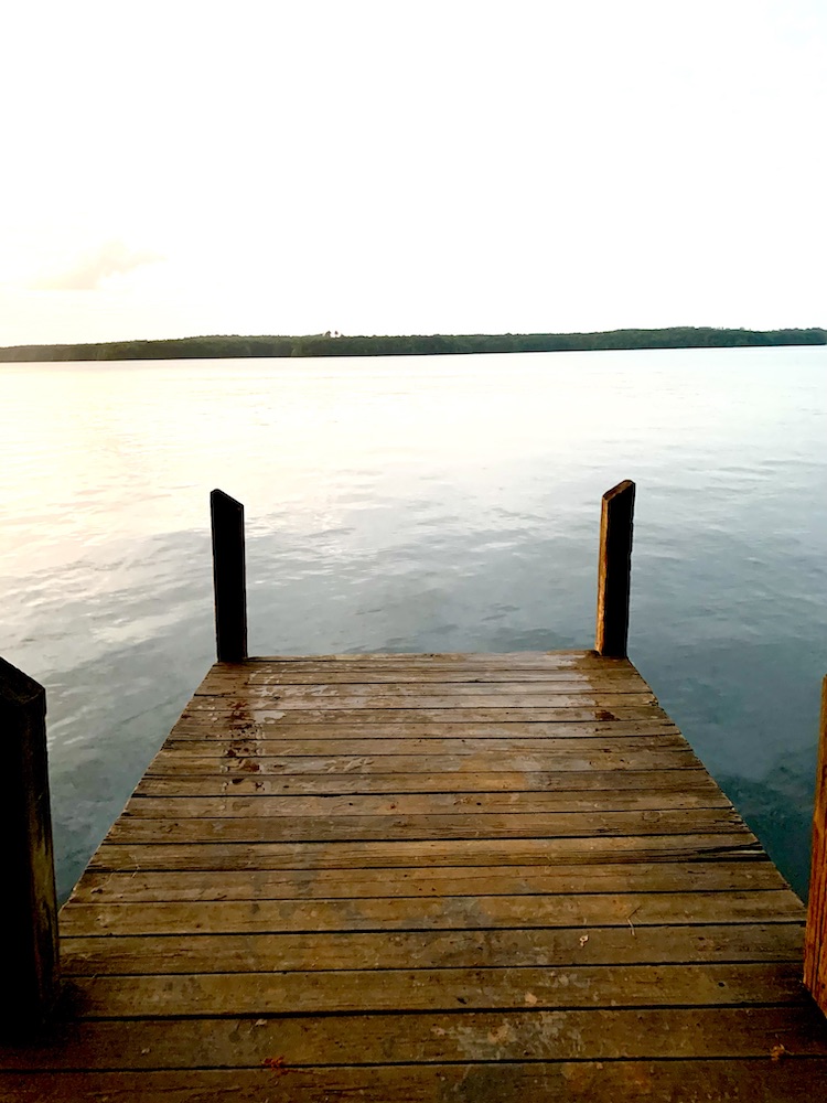 view from a dock of a lake