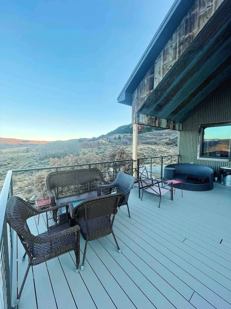 patio view of colorado cabin