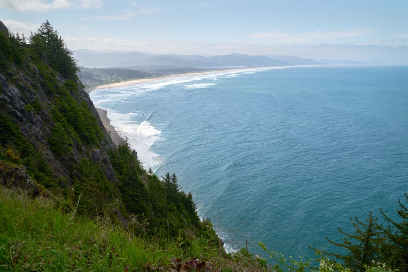 A high angle view of the Nehalem Bay State Park Beach