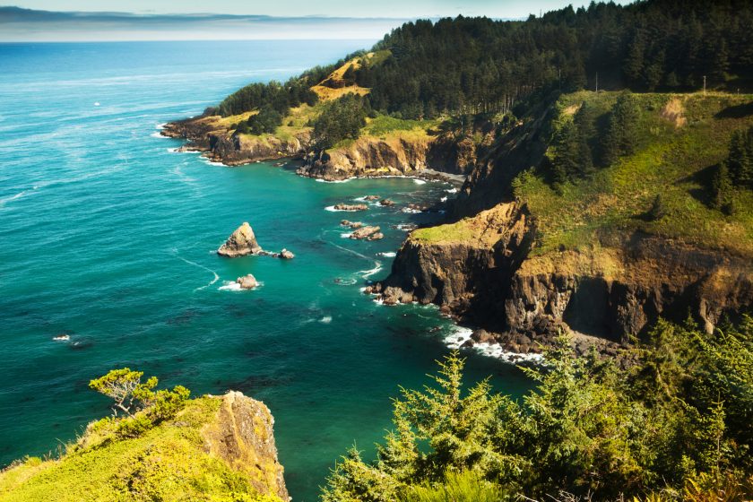 View from Cape Foulweather along the Pacific coast in Oregon.